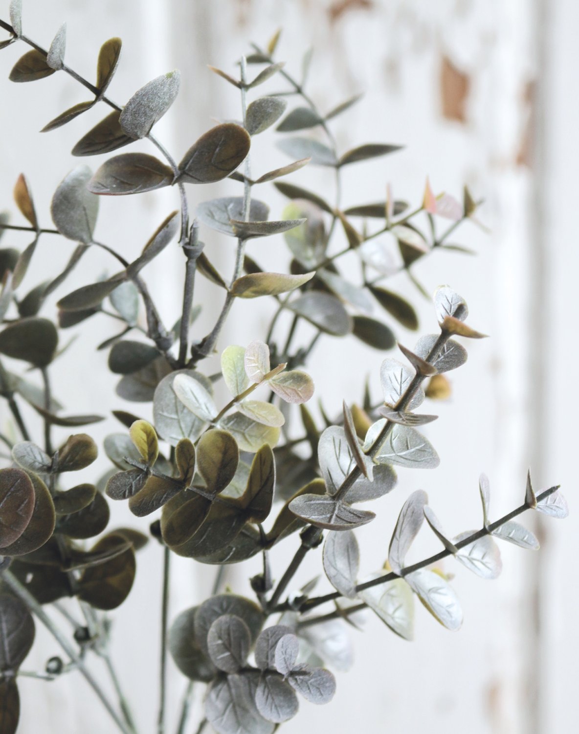 Fake eucalyptus bush, 30 cm, green-grey