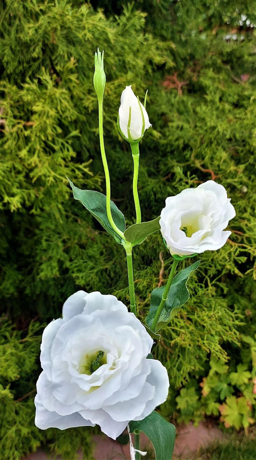 Flor de lisianthus artificial, 67 cm, blanco-crema Flor de lisianthus artificial, 67 cm, blanco-crema