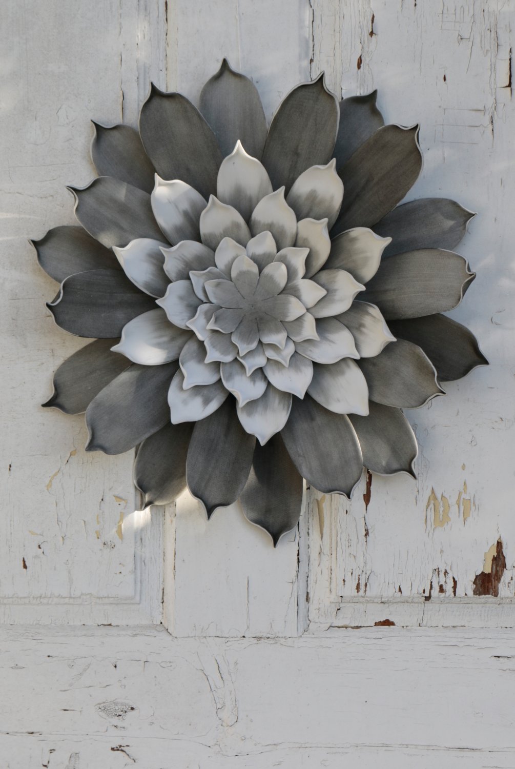 Künstliche Soft flower 'Blüte / Wanddeko', Ø 42 cm, grau