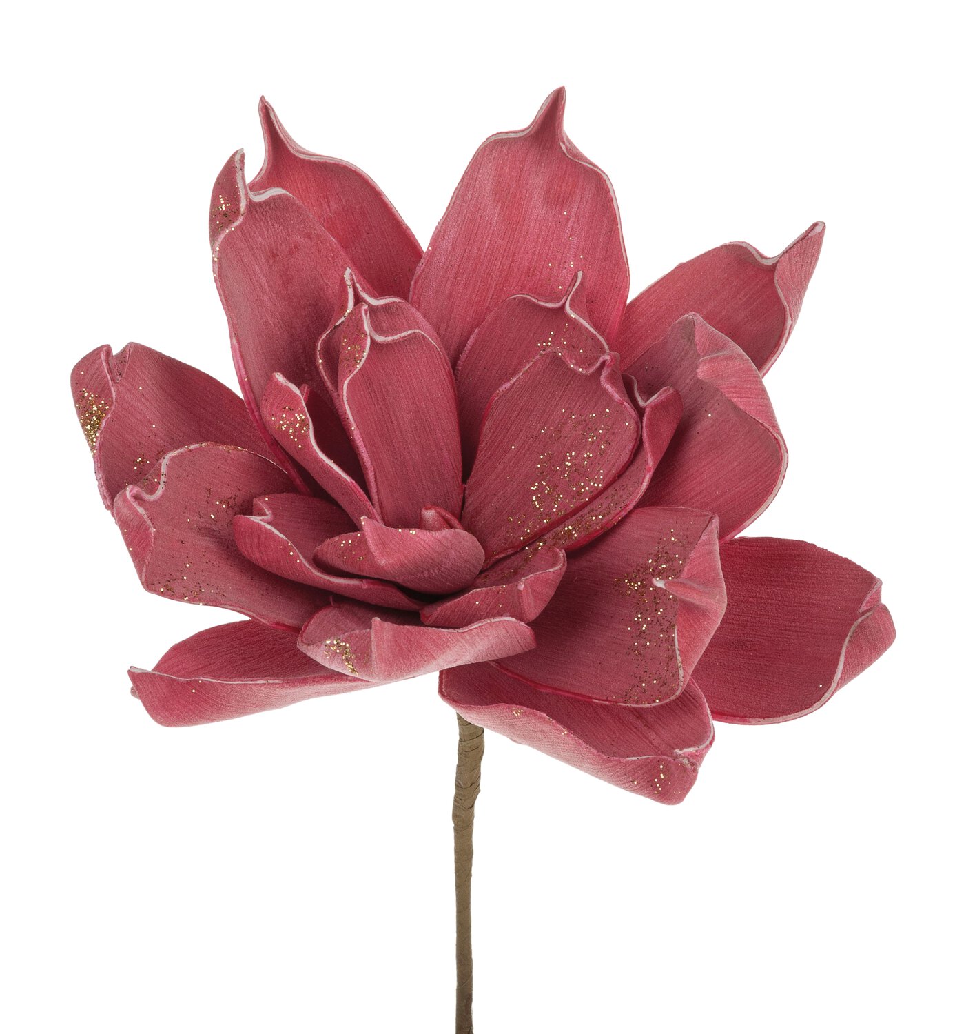 Deko Soft flower 'Aloe' mit Glitzer, 30 cm, rot-gold