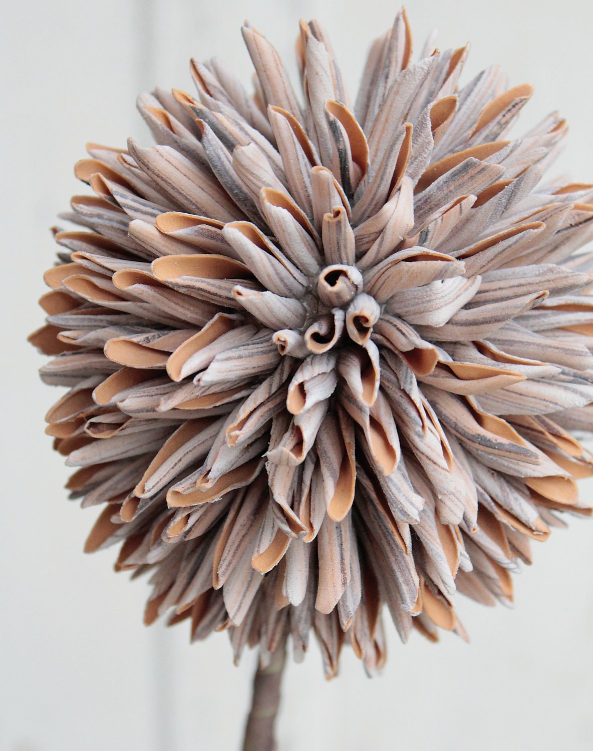 Artificial soft flower 'allium', 80 cm, natural