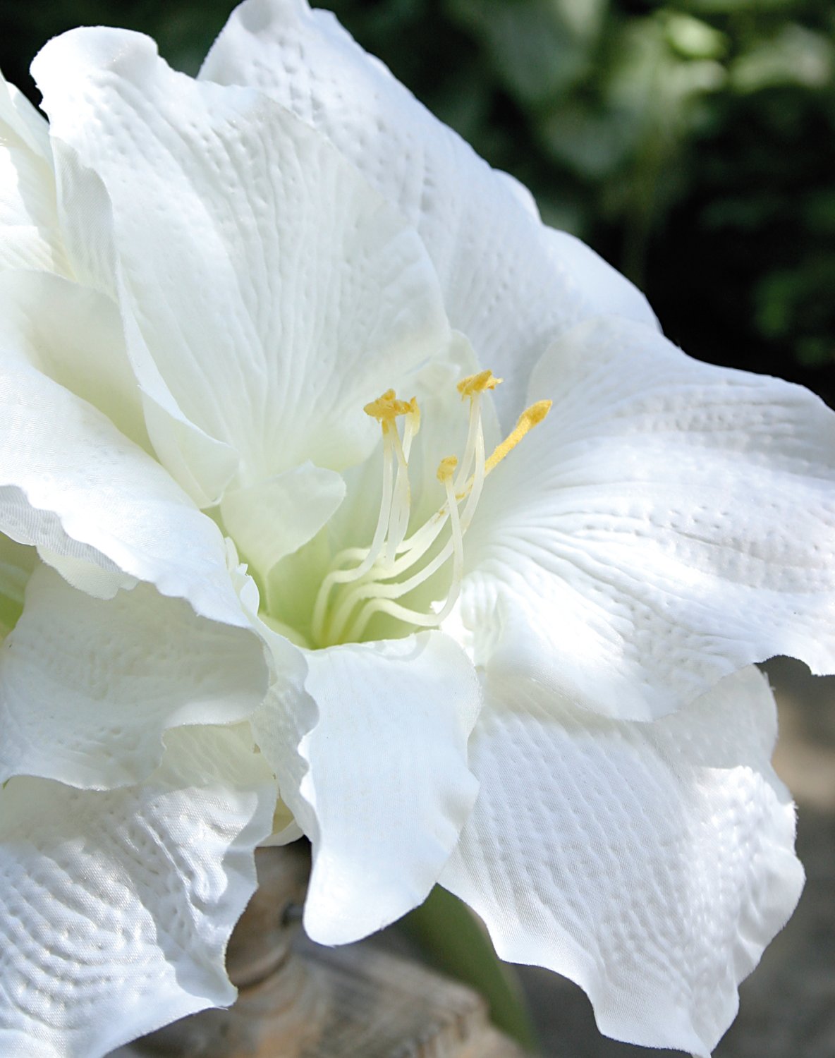 Künstliche Amaryllis, 75 cm, weiß-grün