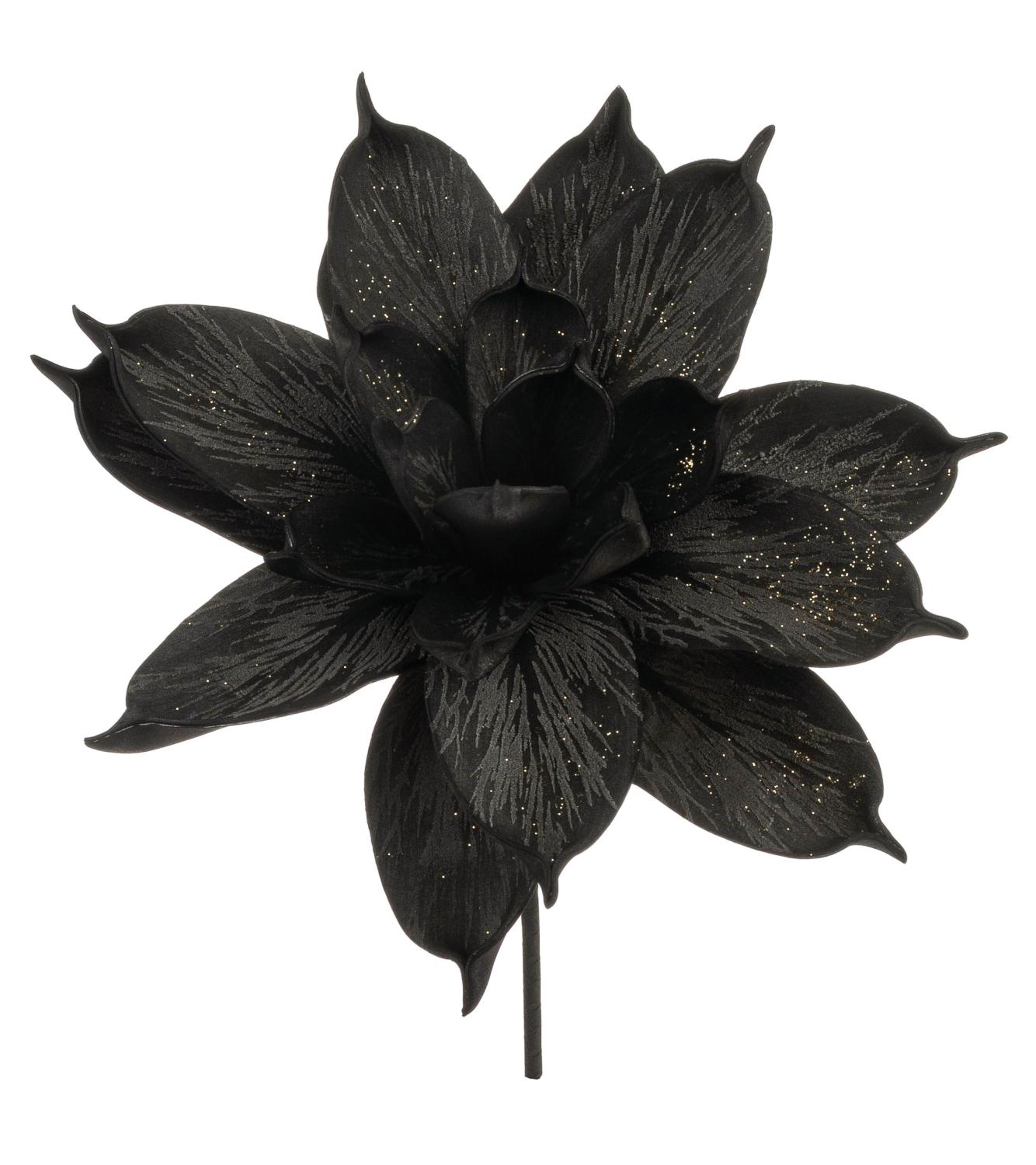 Deco soft flower 'magnolia blossom', 28 cm, black