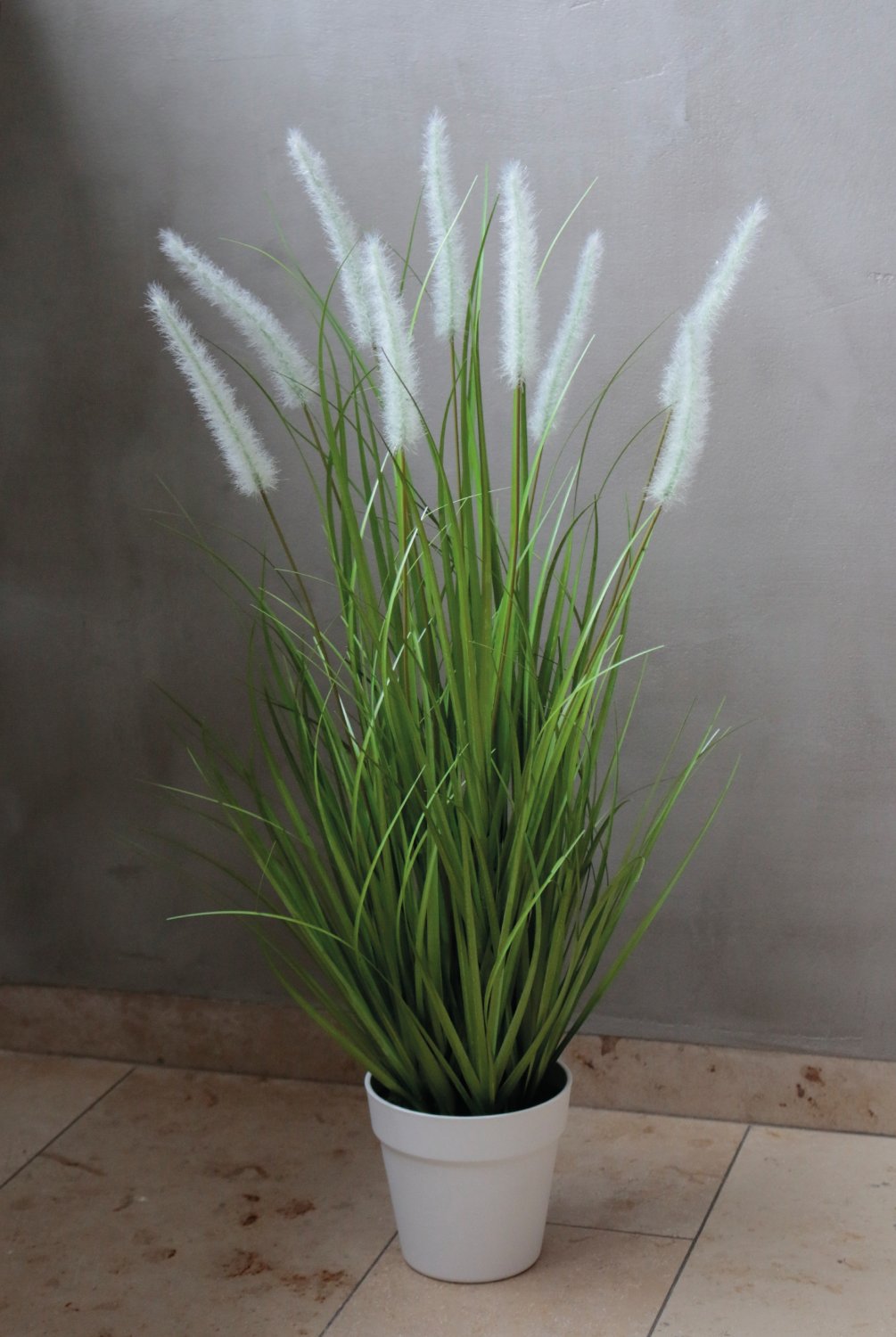 Künstlicher Grasbüschel 'Lampenputzergras', getopft, 76 cm, grün-weiß Künstlicher Grasbüschel 'Lampenputzergras', getopft, 76 cm, grün-weiß