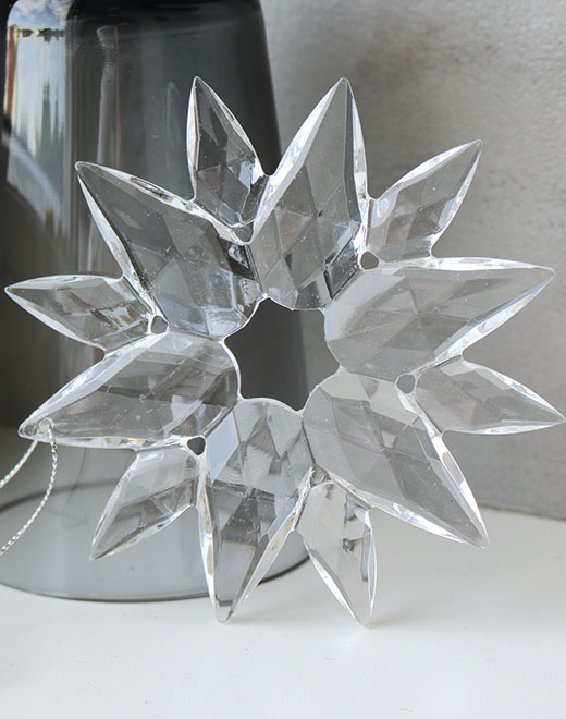 Decoration snowflakes, acrylic, 3 mixed variants, Ø 11-12 cm 