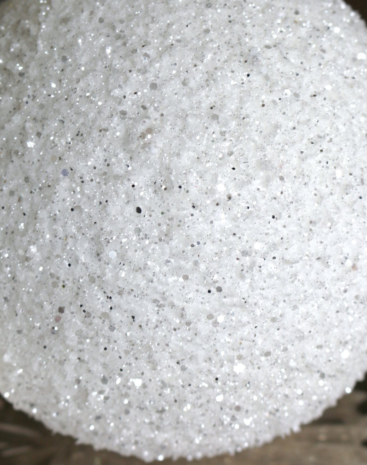 Deko Kugel mit Glitter, Ø 20 cm, weiß-silber