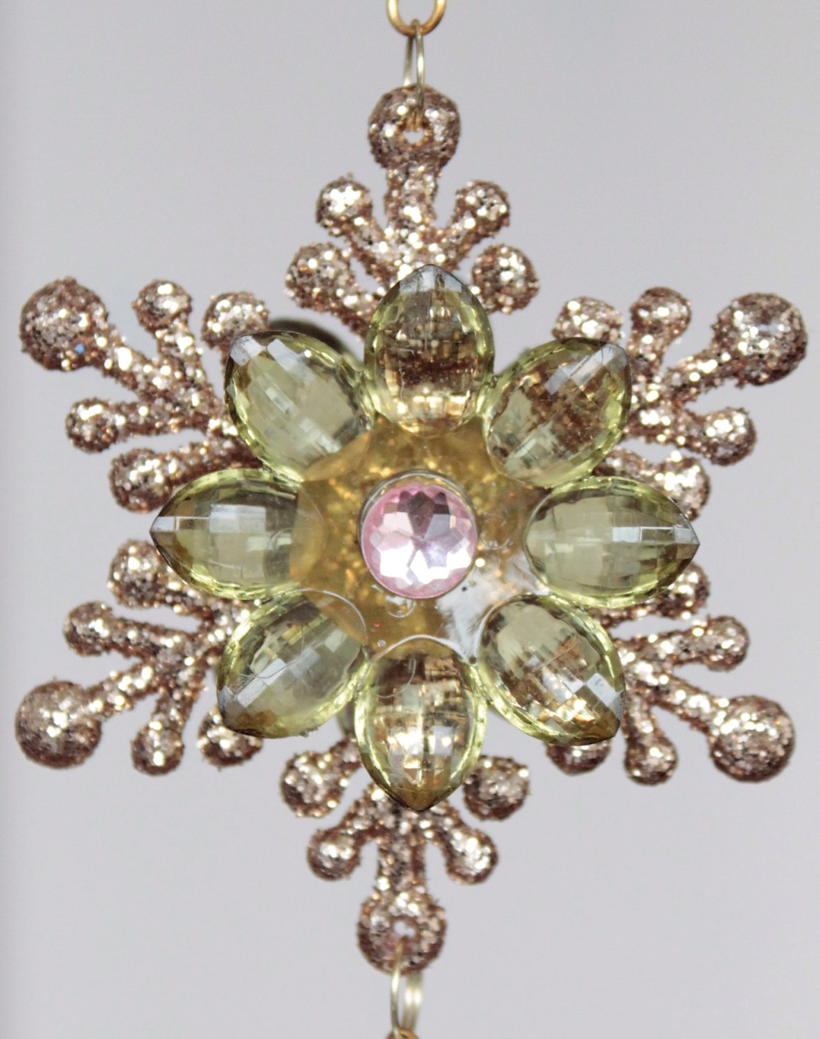 Deko Ornament, Acryl, 16 cm, grün-gold
