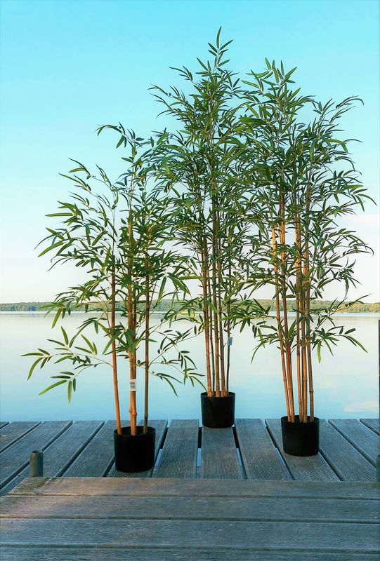 Artificial bamboo, potted, 210 cm, green