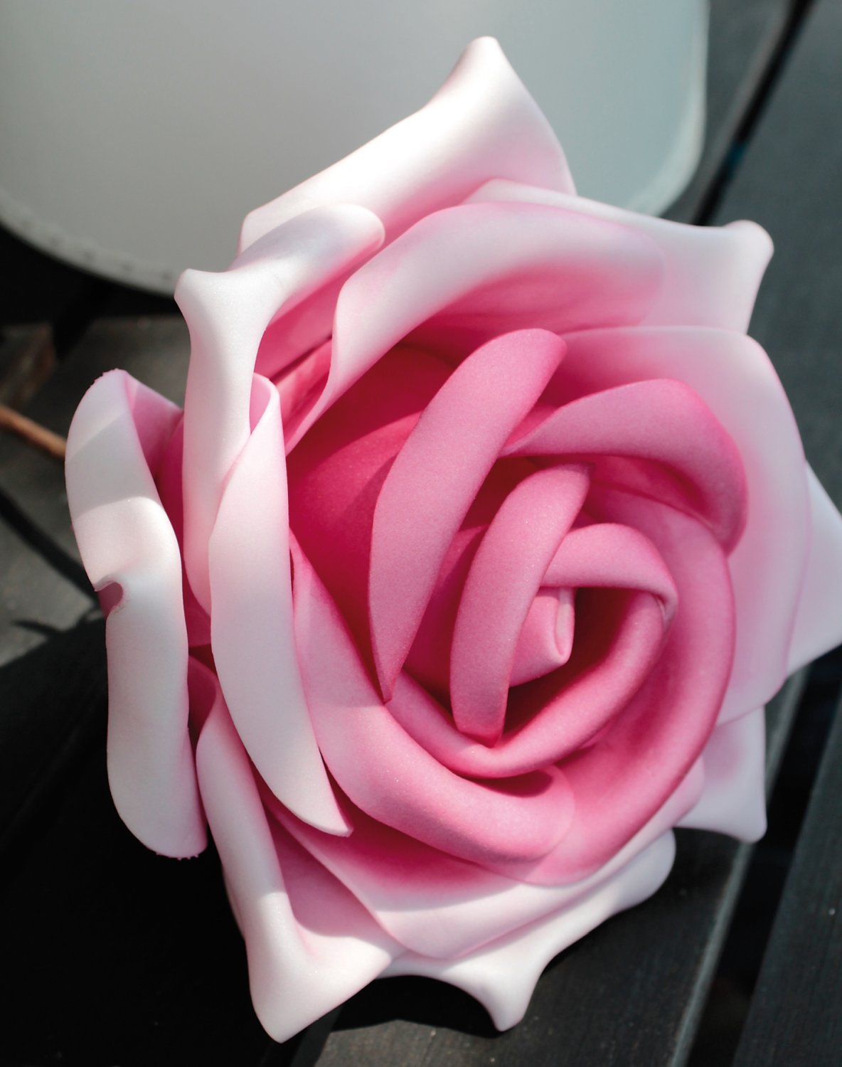 Silk soft flower 'rose', 28 cm, light pink