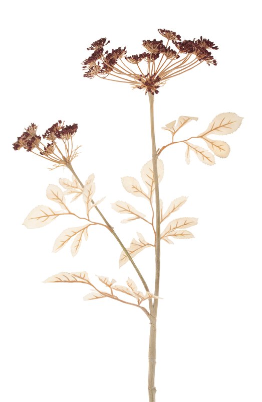 Künstliche Wilde Möhre Pflanze, 2-fach, 73 cm, burgunder-weiß