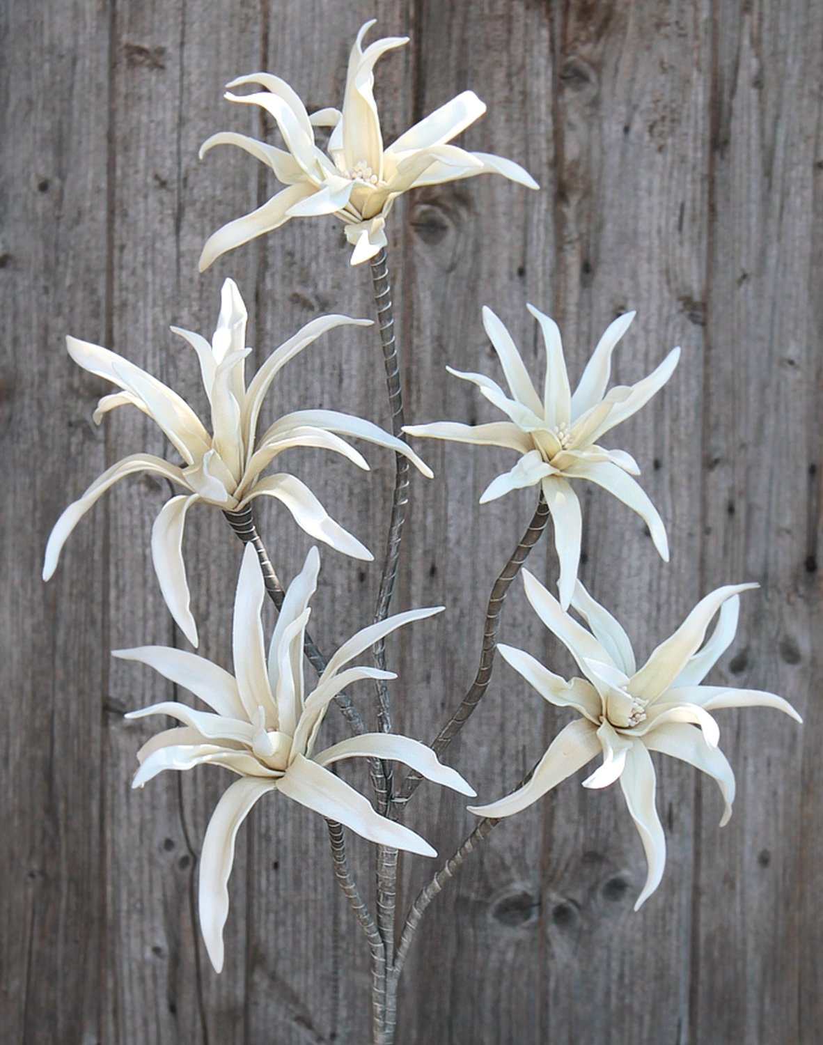Fiore artificiale Soft 'esotico', 5 fiori, 115 cm, bianco puro