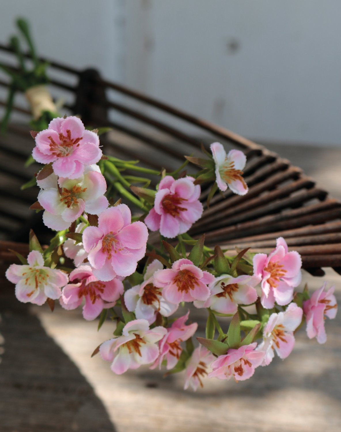 Künstlicher Wachsblumenbund, 3-fach, 32 cm, rosa