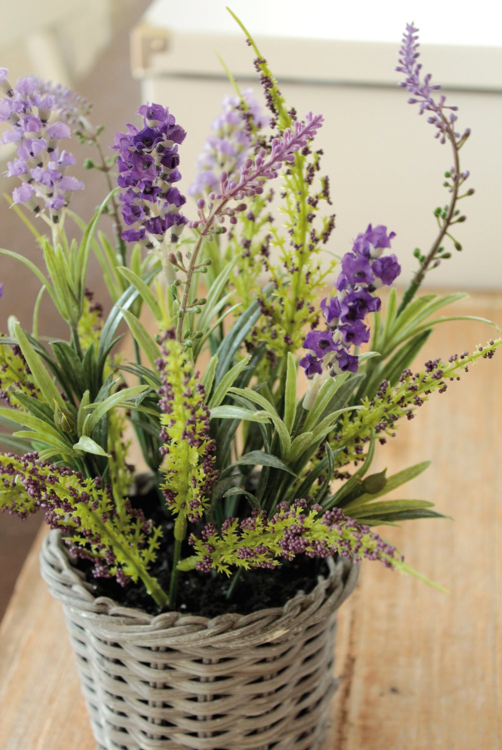 Künstlicher Lavendel im Korb, 30 cm, dunkelviolett