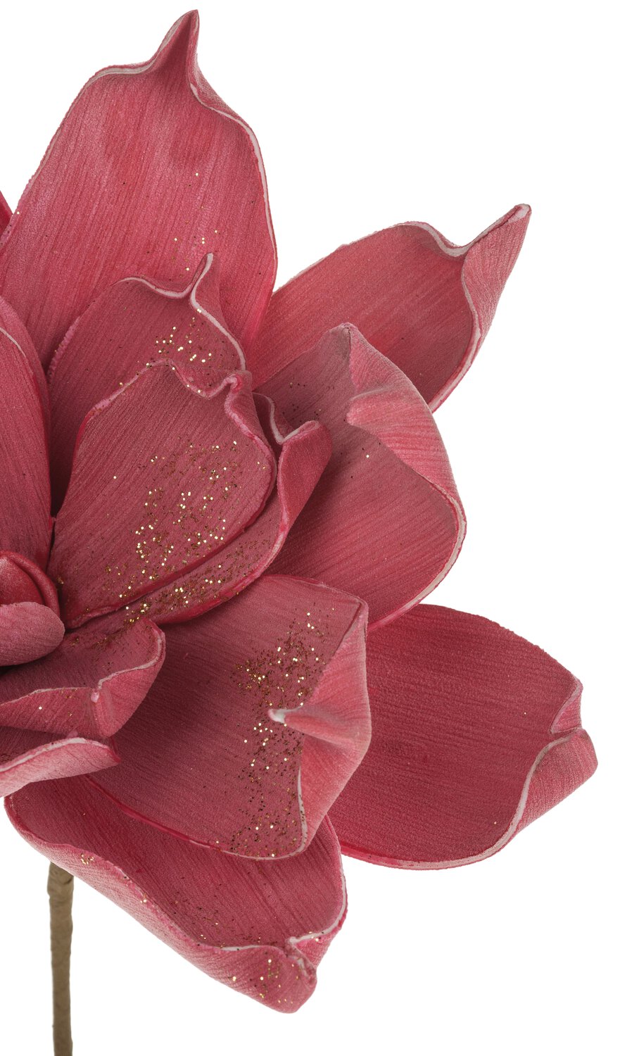 Deko Soft flower 'Aloe' mit Glitzer, 30 cm, rot-gold