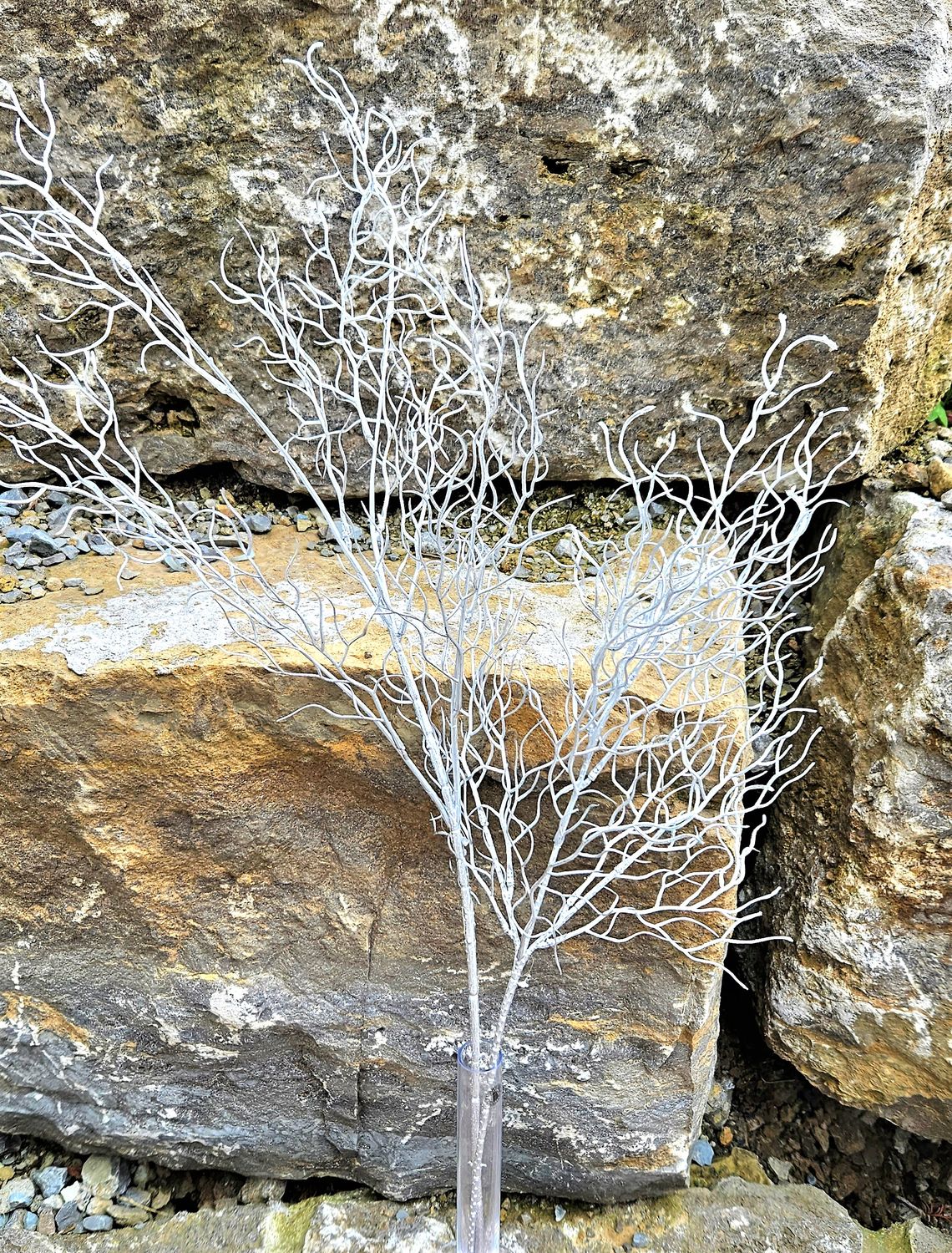 Artificial birch branch, 70 cm, silver