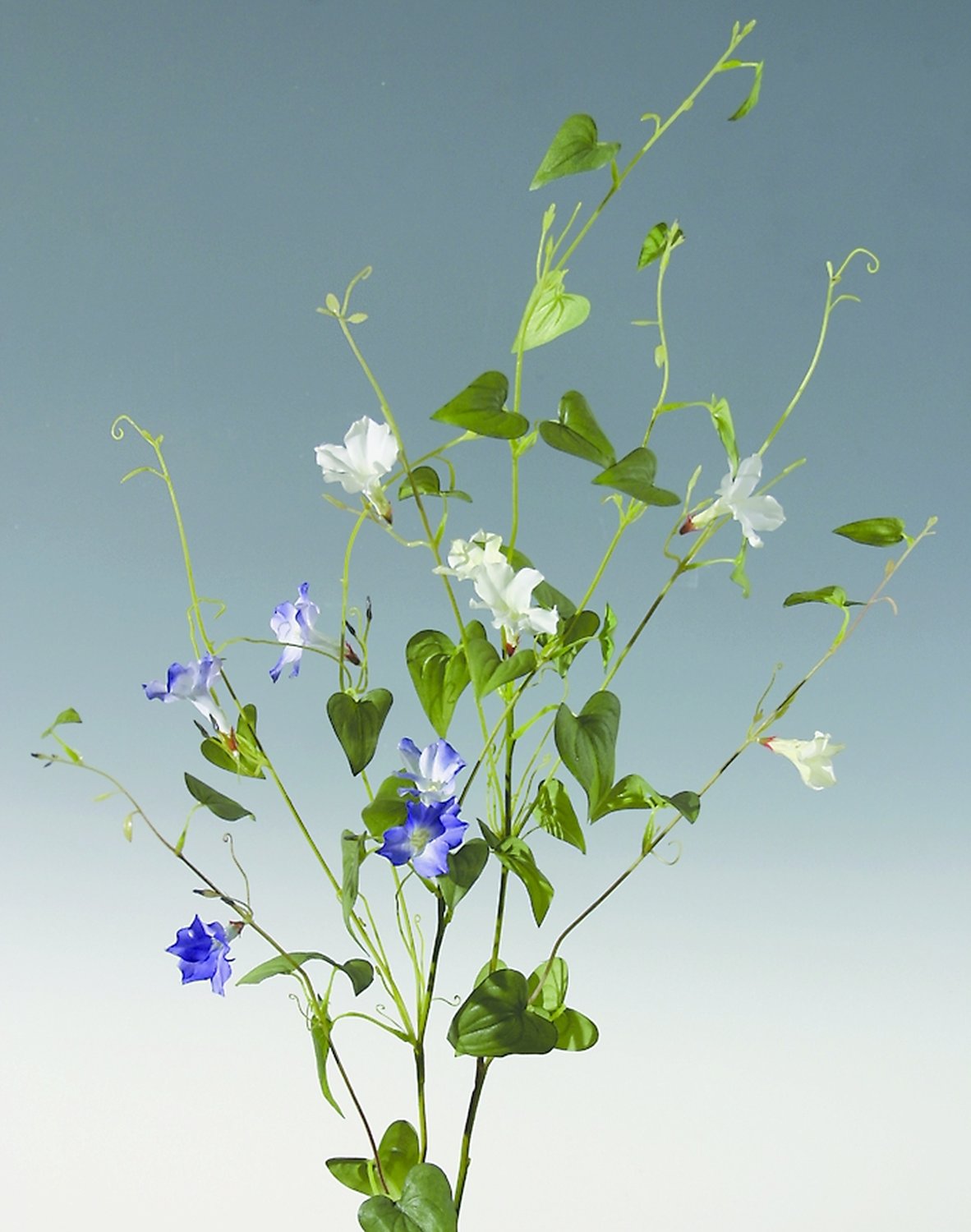 Artificial petunia branch, 90 cm, violet-white