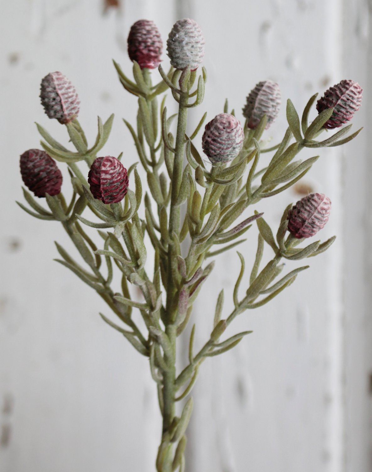 Künstliche Distel, 45 cm, rot-weiß