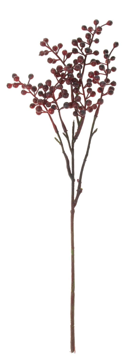 Künstlicher Beerenzweig, 40 cm, burgunderrot