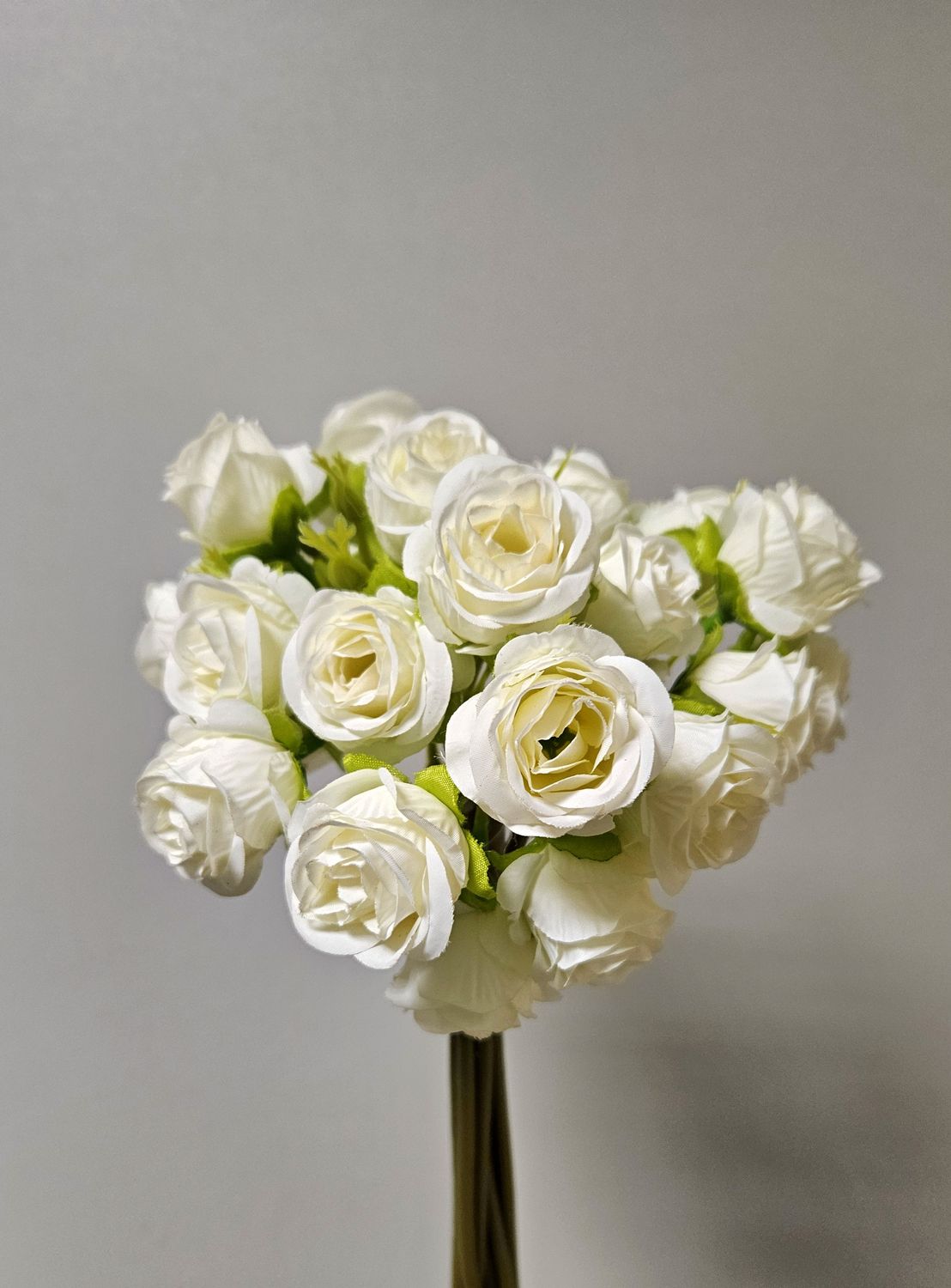 Künstlicher Polyantharosenbund, 31 cm, pur weiß