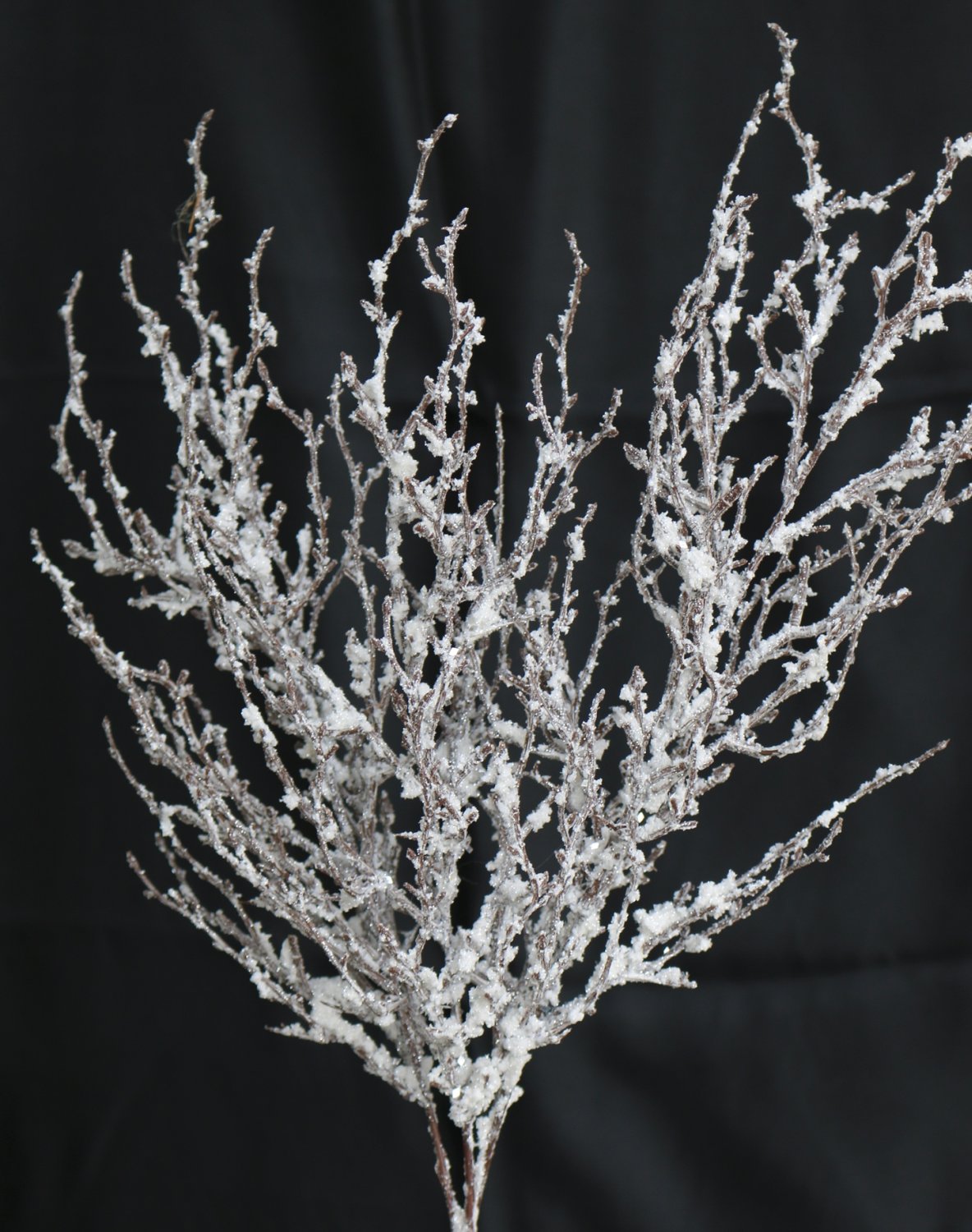 Künstlicher Dekozweig mit Schnee, 53 cm, frost-braun