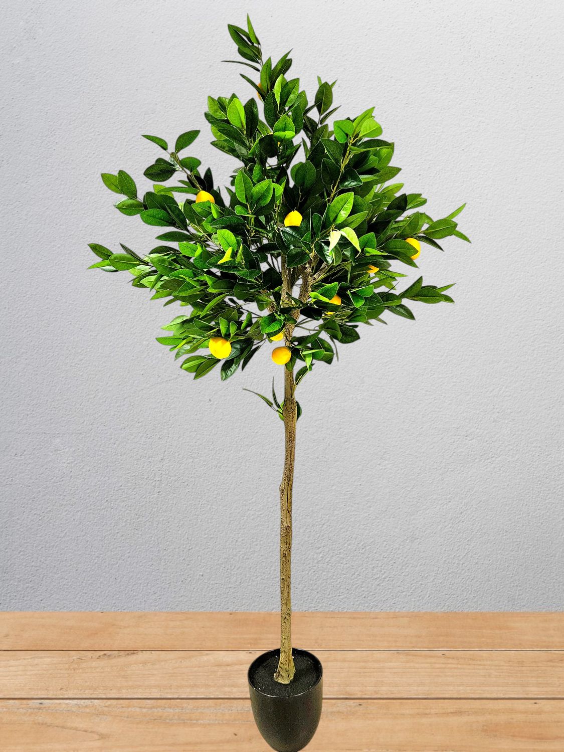 Albero di limone artificiale, 210cm, in vaso, verde
